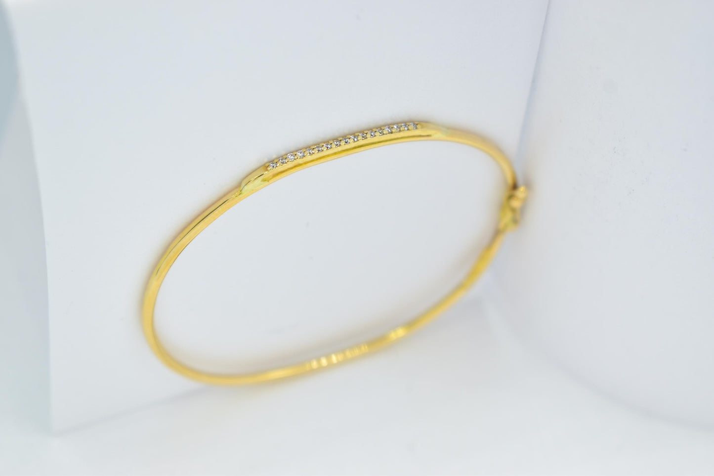 14K Gold Bar Bracelet, CZ or VVS1 Diamond Bangle,Dainty Gold Cuff, Custom Size,Gift for Her,Minimalist Gold Jewellery for Women Gift for Her
