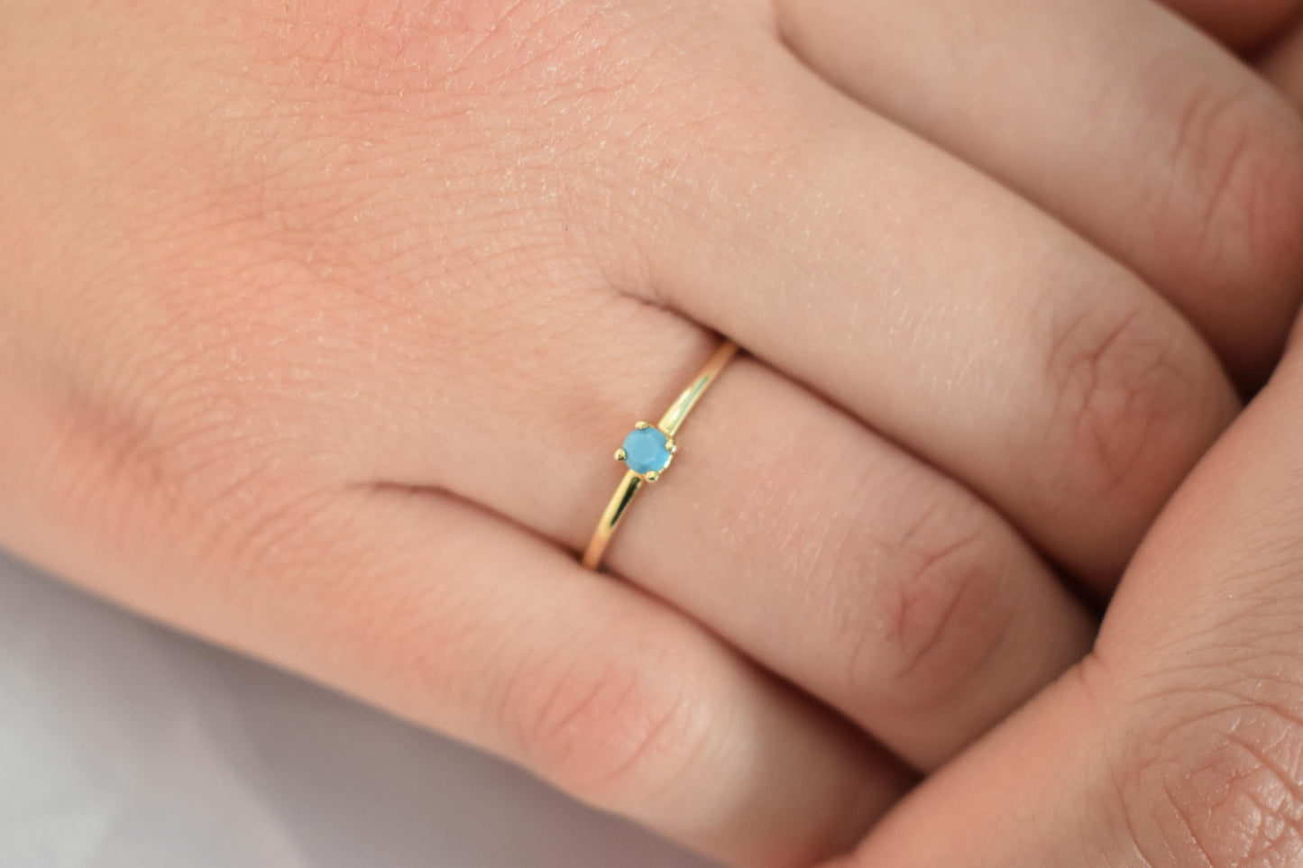 14K Solid Gold Thin Minimalist Ring–Big Turquoise Stone, Stackable Jewellery Gold Ring,Gold Band,14K Wedding & Engagement Ring,Gift for Her