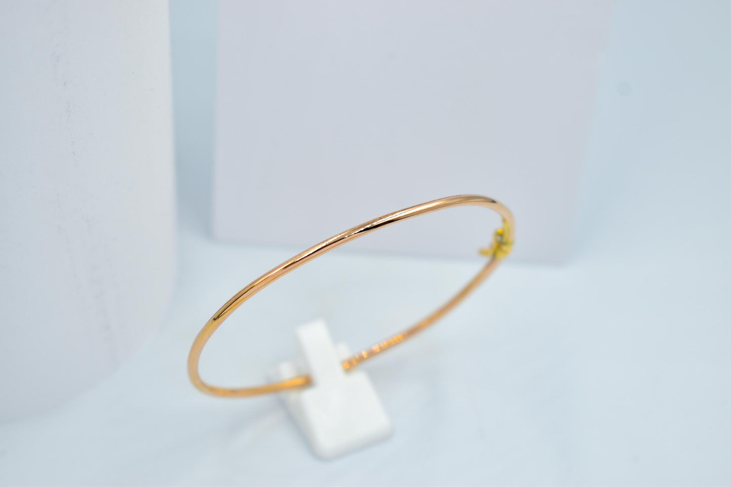 14K Rose Gold Bangle, Solid Gold Thin Bracelet, Elegant Rose Gold Jewellery for Women, Dainty Gold Bangle, Minimalist Real Gold Bracelet