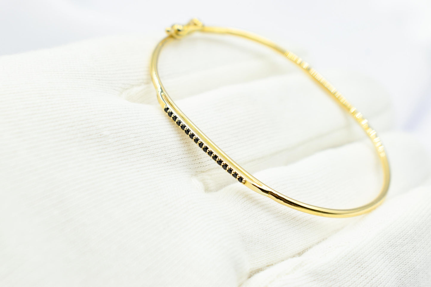 14K Solid Gold Pave Bar Bracelet,Everyday Bracelet Women,Ladies Dainty Line Bracelet,Stacking Bracelet Gift for Her,Minimal Exclusive Style