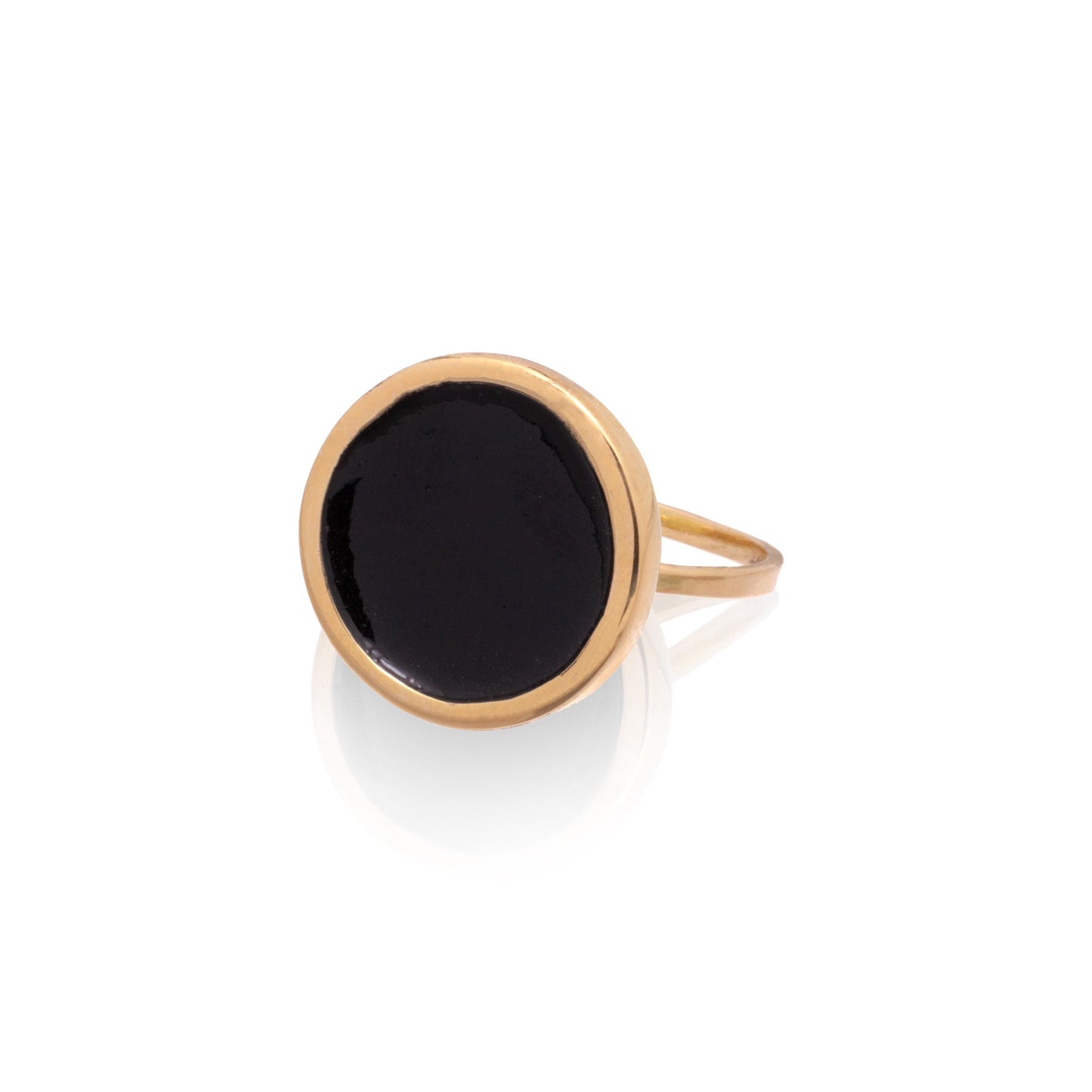 Χειροποίητο Δαχτυλίδι με Μαύρο Σμάλτο Κ14