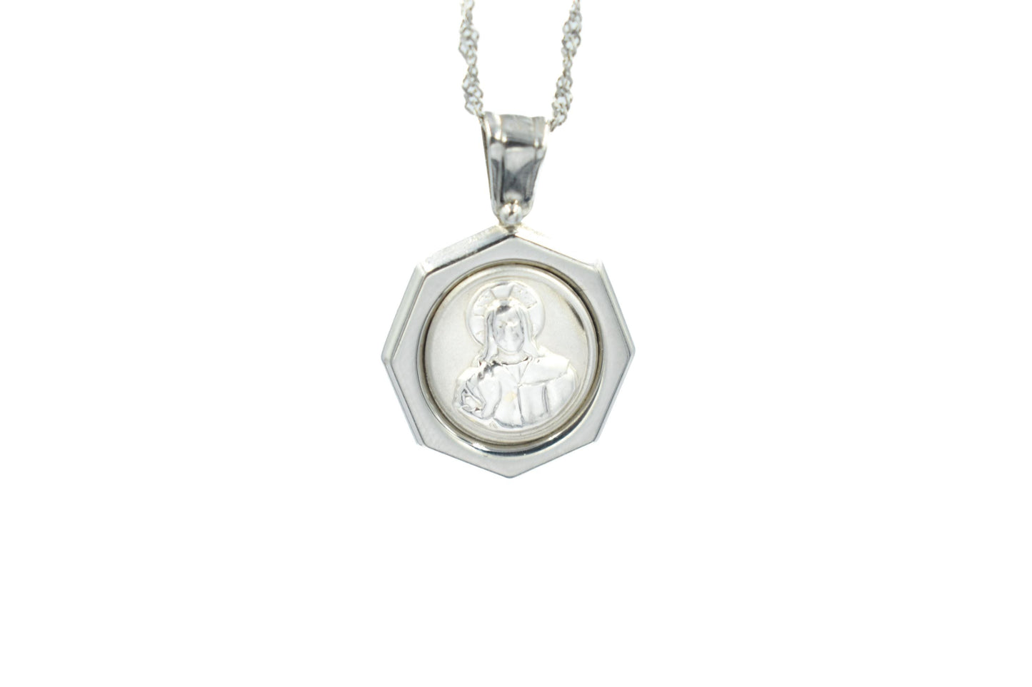 Λευκόχρυσο Μενταγιόν (Ιησούς Χριστός) Κ14