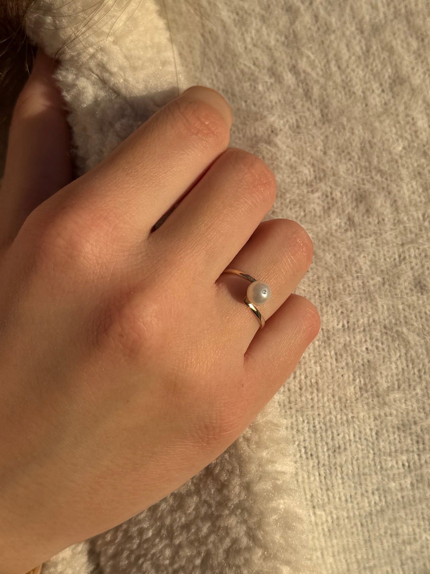 Χοιροποίητο Δαχτυλίδι Μαργαριτάρι με Λευκό Ζιργκόν Κ14