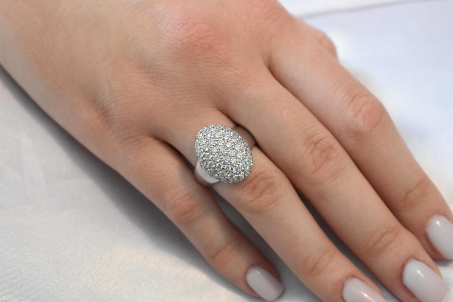 18K Solid White Gold Ring,Engagement Ring,Wedding & Engagement Ring,Statement Ring,Gold Ring,Bridal Jewellery, Gift for Mom and Her