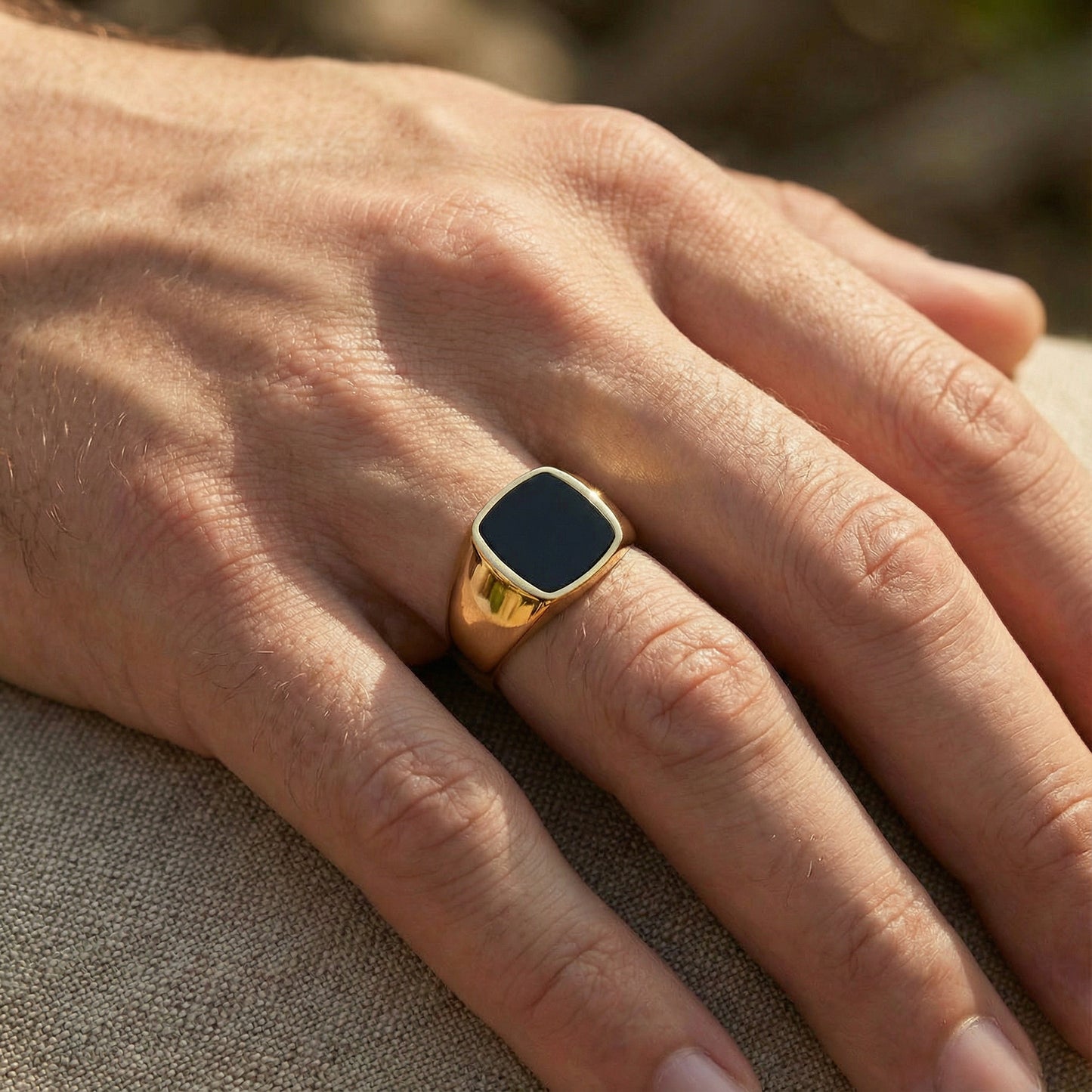 Ανδρικό Δαχτυλίδι Τετράγωνο Όνυχας K14