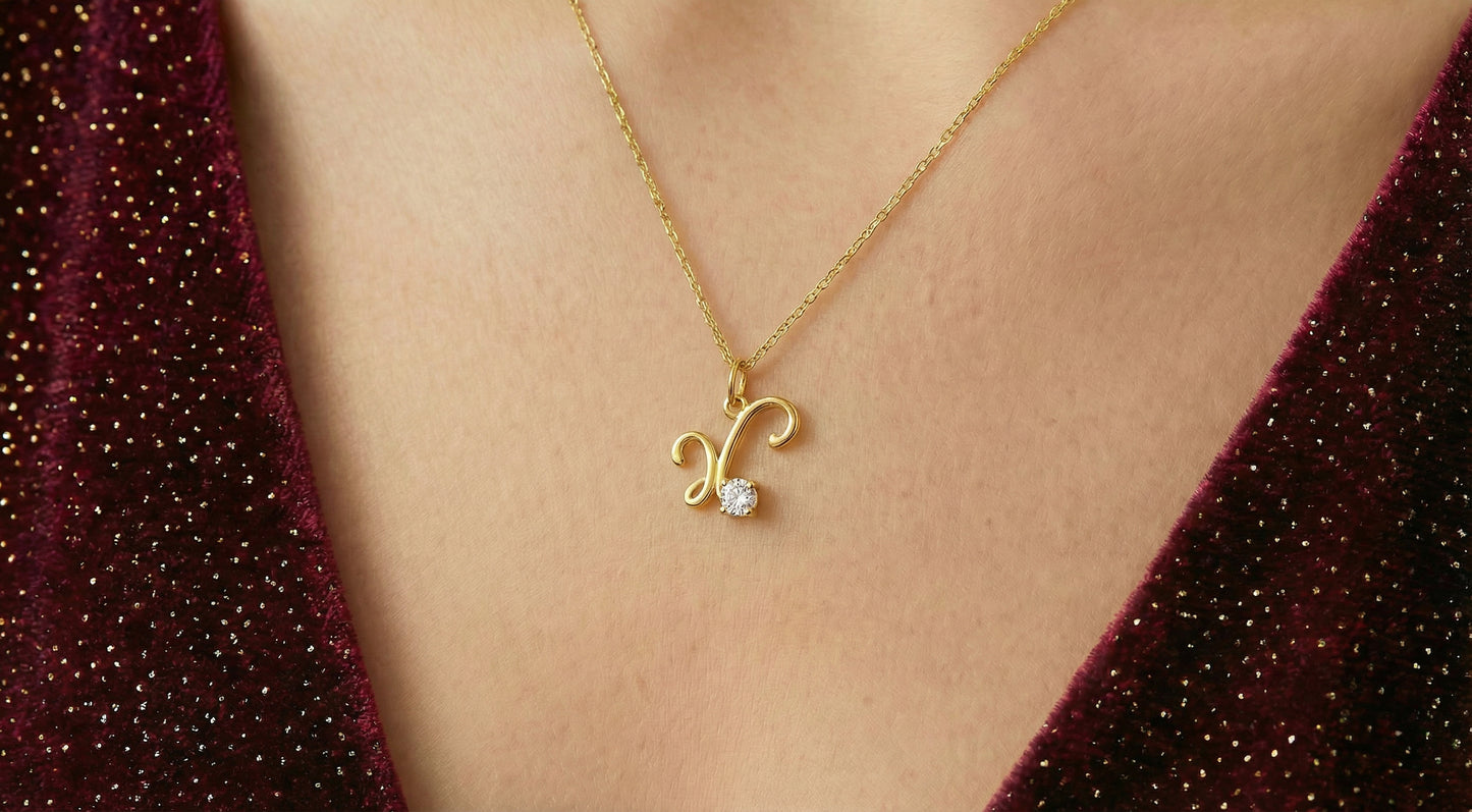 Γούρι Χρυσό Λευκό Zircon Κ9 / Κ14