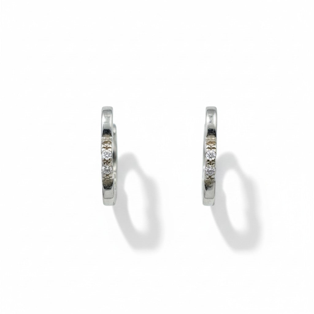 Λευκόχρυσα Σκουλαρίκια Κυματιστό Κ14