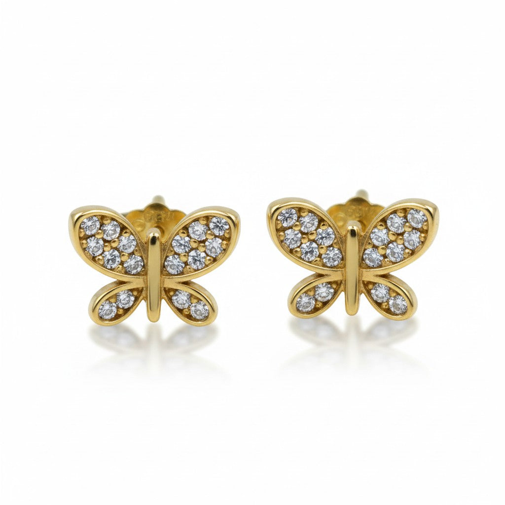 Σκουλαρίκια Μικρά Πεταλούδα Ζιργκόν Κ14