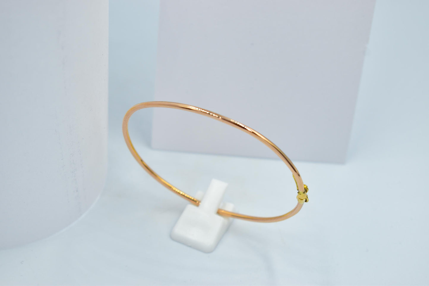 14K Rose Gold Bangle, Solid Gold Thin Bracelet, Elegant Rose Gold Jewellery for Women, Dainty Gold Bangle, Minimalist Real Gold Bracelet