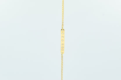 Χειροποίητο Βραχιόλι τύπου Ταυτότητα με Ζιργκόν Κ14