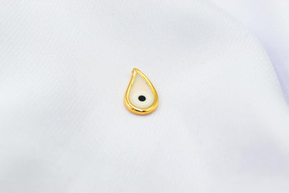 Κρεμαστό Μάτι Δάκρυ με Λευκό Σμάλτο Κ18