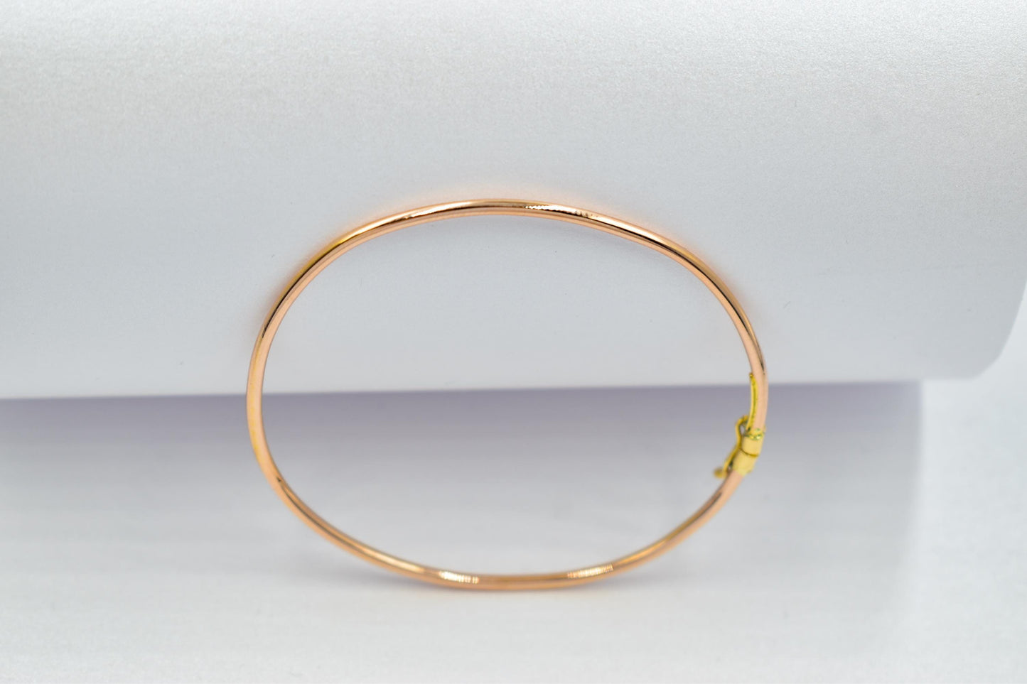 14K Rose Gold Bangle, Solid Gold Thin Bracelet, Elegant Rose Gold Jewellery for Women, Dainty Gold Bangle, Minimalist Real Gold Bracelet