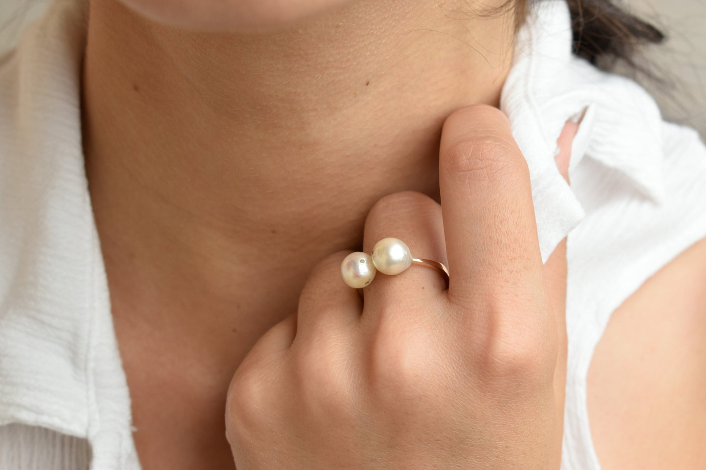 Χειροποίητο Δαχτυλίδι με Φυσικά Μαργαριτάρια Κ14