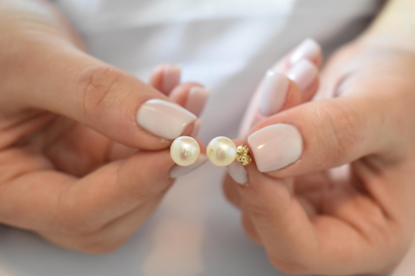 Σκουλαρίκια Φυσικό Μαργαριτάρι με Ζιργκόν Κ14