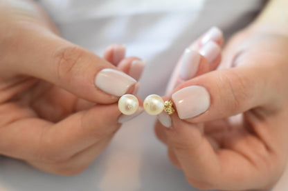 Σκουλαρίκια Φυσικό Μαργαριτάρι με Ζιργκόν Κ14