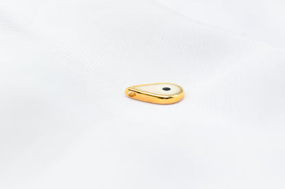 Κρεμαστό Μάτι Δάκρυ με Λευκό Σμάλτο Κ18