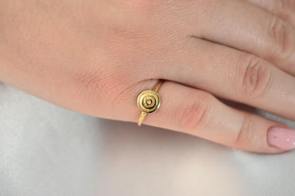 14K Solid Gold Spiral Ring,Ancient Greece Design Ring,Spiral Gold Ring,Stackable Jewellery Ring,Gold Band,14K Wedding Stacking Ring for Her