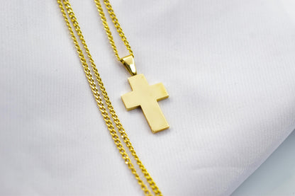Ανδρικοί Σταυροί 14K Solid Gold Classic Cross Pendant for Him & Her,Cross Necklace,Gold Cross Charm,Christian Pendant,Radiant Religious Cross Pendant