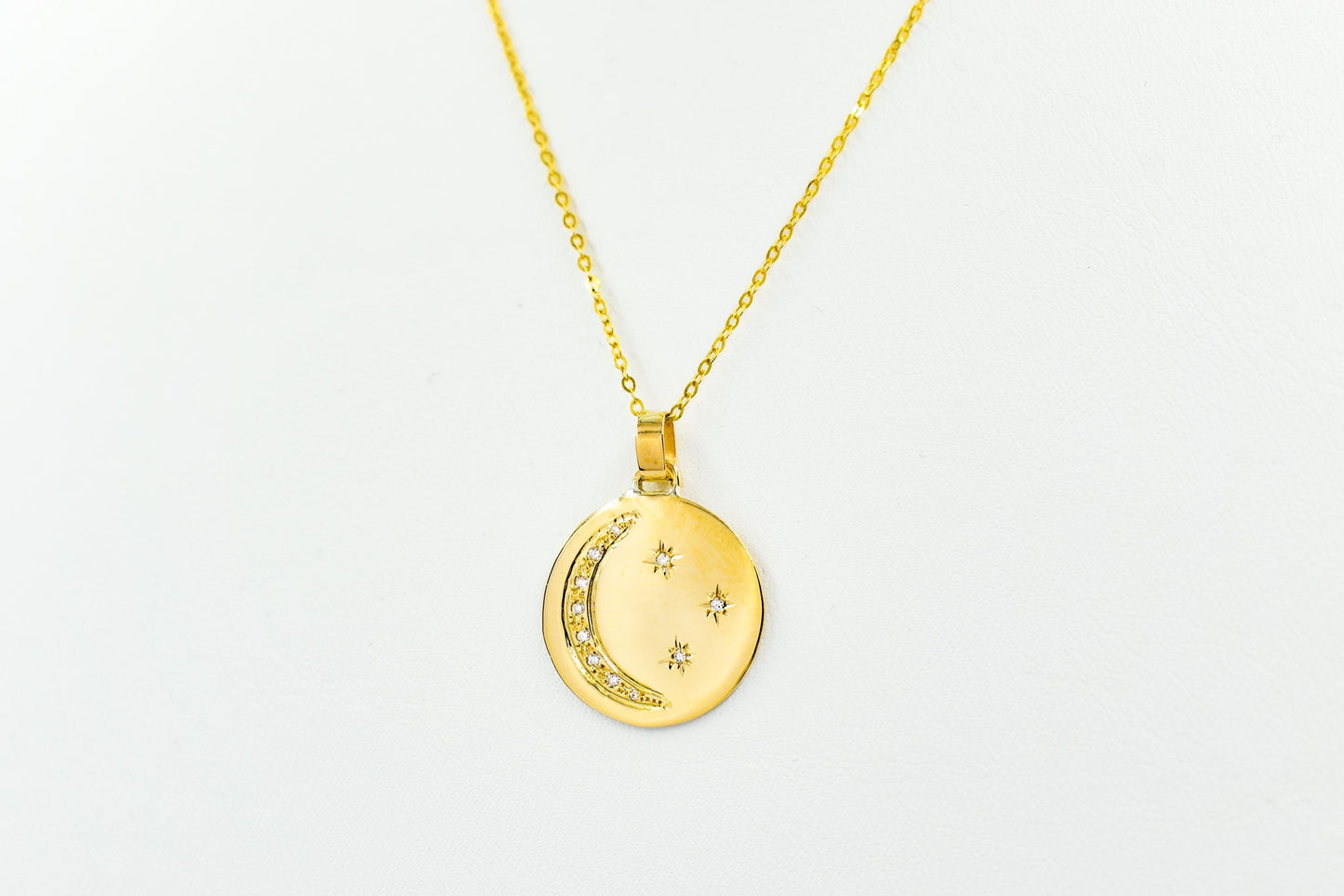 Κολιέ Φεγγάρι και Αστέρια με Ζιργκόν 14Κ