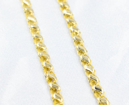 Solid 14K Yellow Gold Chain,14K Solid Gold Curb Chain,Cuban Choker Chain,Yellow Gold Miami Cuban Link Chain,14K Curb Cuban Necklace