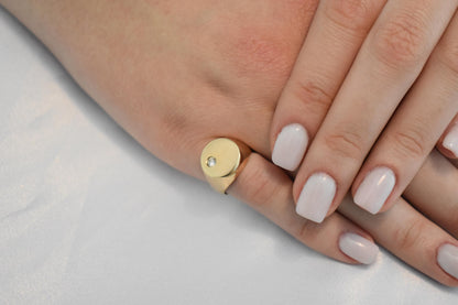 14K Solid Gold Ring,Engravable Flat Ring,Engagement Ring,Wedding Gold Ring,Statement Ring,Stackable Gold Ring,Gift for Her,14K Weeding Band