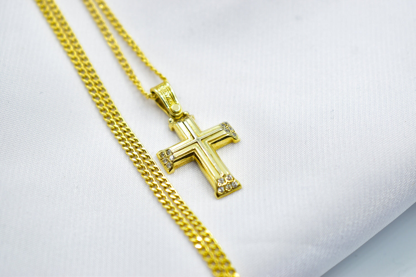 γυναικα 14K Solid Gold Cross Necklace Zircon,Cross Necklace,Christian Pendant,Unisex Religious Necklace,14K Gold Cross Pendant,Cross Necklace Gift