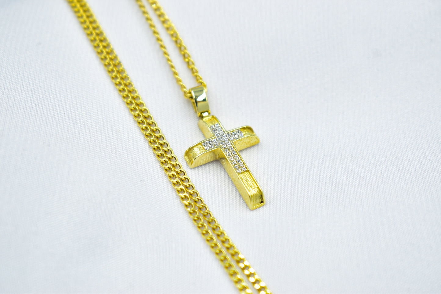 γυναικα 14K Solid Gold Cross Necklace Sparkling Zircon Stones,Elegant Christian Pendant, Religious Gold Cross,14K Gold Cross Charm,Necklace Cross