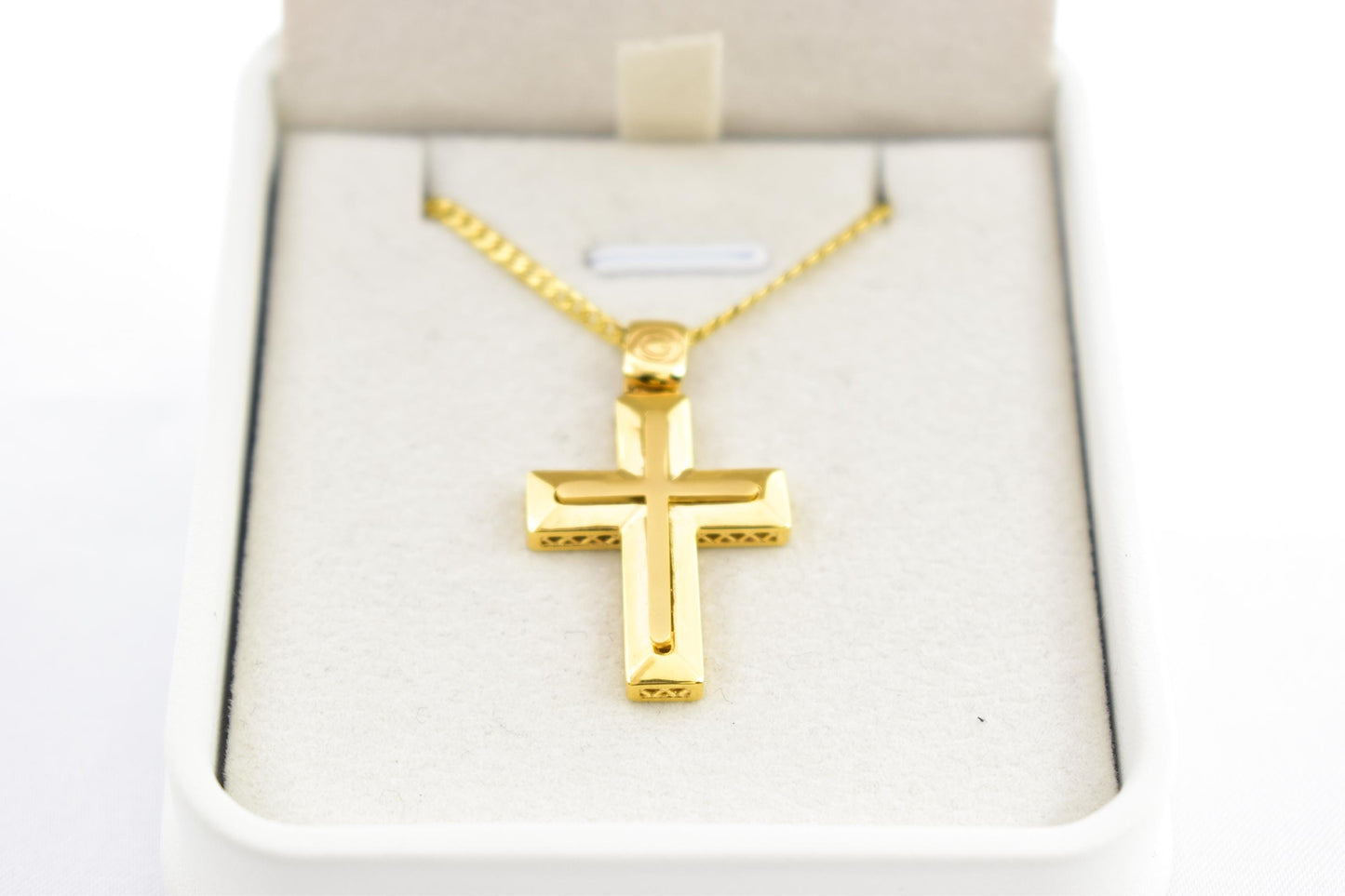 Ανδρικοί Σταυροί 14K Gold Cross Pendant for Men & Women – Solid Yellow Gold Religious Necklace, Minimalist Christian Gift