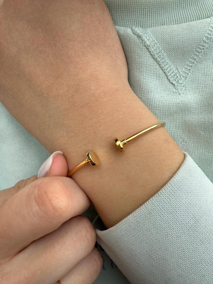 14K Gold Handcrafted Bangle,Exclusive Bracelet for Wedding & Engagement,Minimalist Bracelet,Bracelet for Mom and Her,Stackable Bracelet