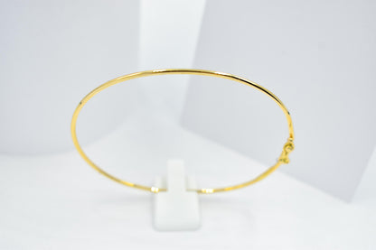 14K Solid Yellow Gold Bangle Bracelet, Minimal Gold Bracelet, Thin Everyday Gold Jewellery, Greek Handmade Gold Bangle, Dainty Gift for Her