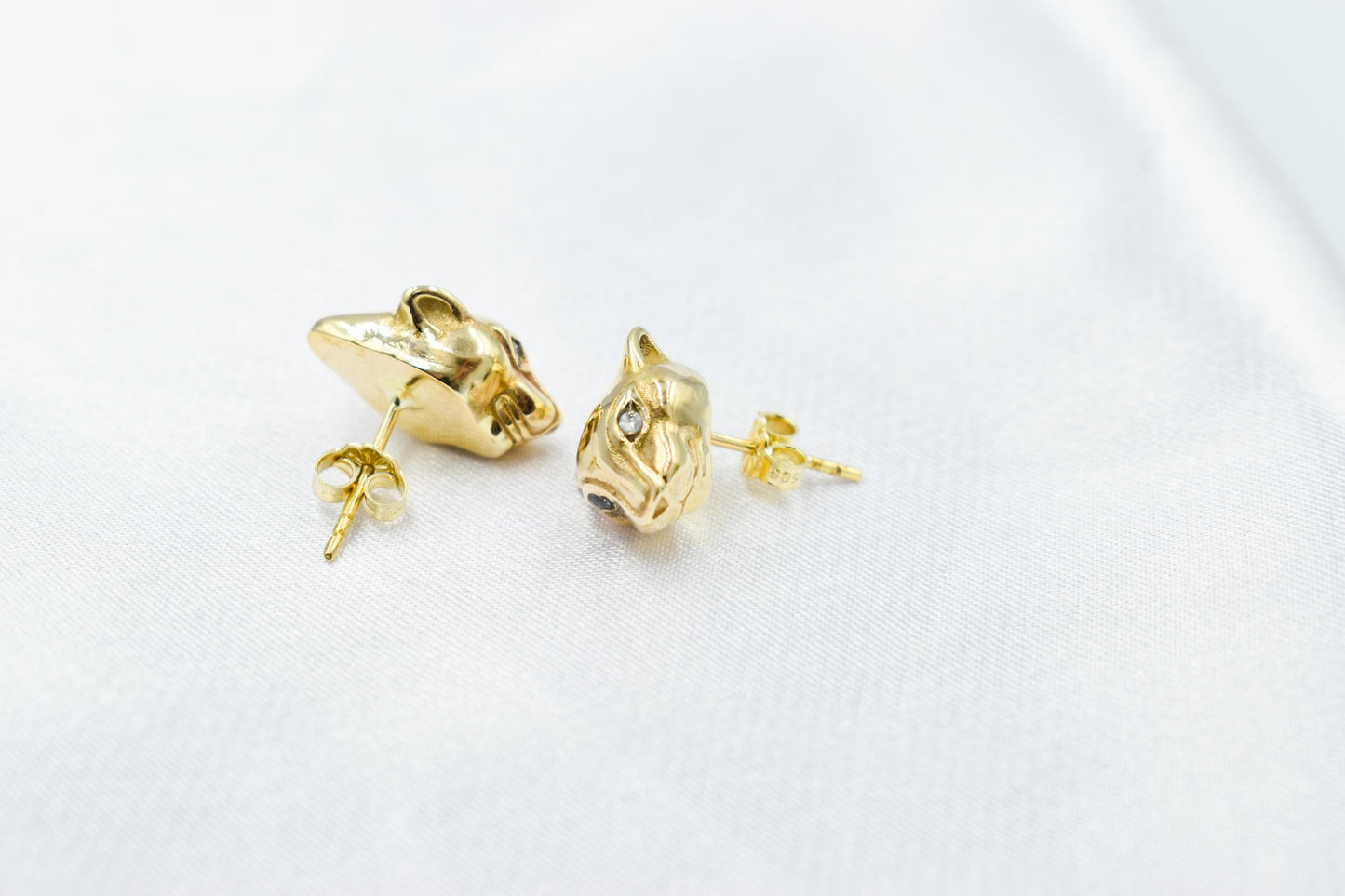 Σκουλαρίκια Πάνθηρας με Διαμάντια Κ18