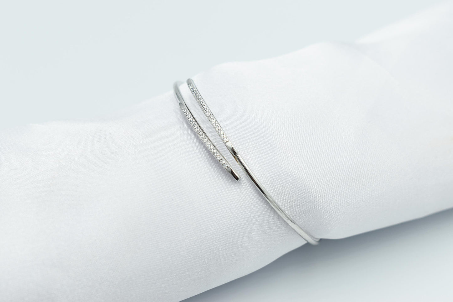 14K Thin White Gold Bangle Bracelet,Plain Gold Bangle,White Gold Bangle,Stacking Bangle Bracelet,Bridal & Engagement Cuff Bracelet