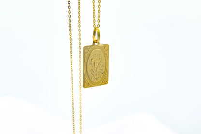 Χρυσό Φυλαχτό Παναγία Οβάλ Κ14