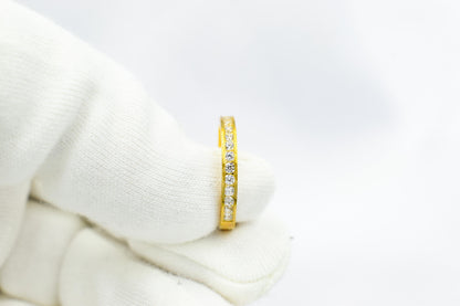 14K Solid Gold Eternity Band Ring–Elegant Stackable Jewelry,Timeless Gold Band for Weddings,Wedding Band Stacking Ring for Him Her