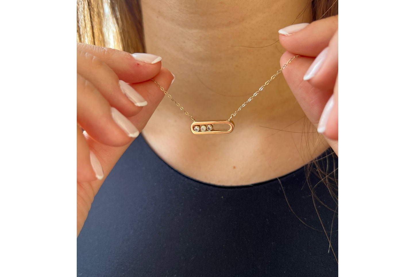 Κολιέ με τρεις Κινούμενες Πέτρες Κ14