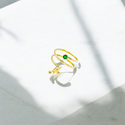 14K Personalized Solid Handmade Gold Ring,Custom Monogram Jewelry,Monogram Design Gold Ring,Unique Birthstone,Forever Custom Gift for Her