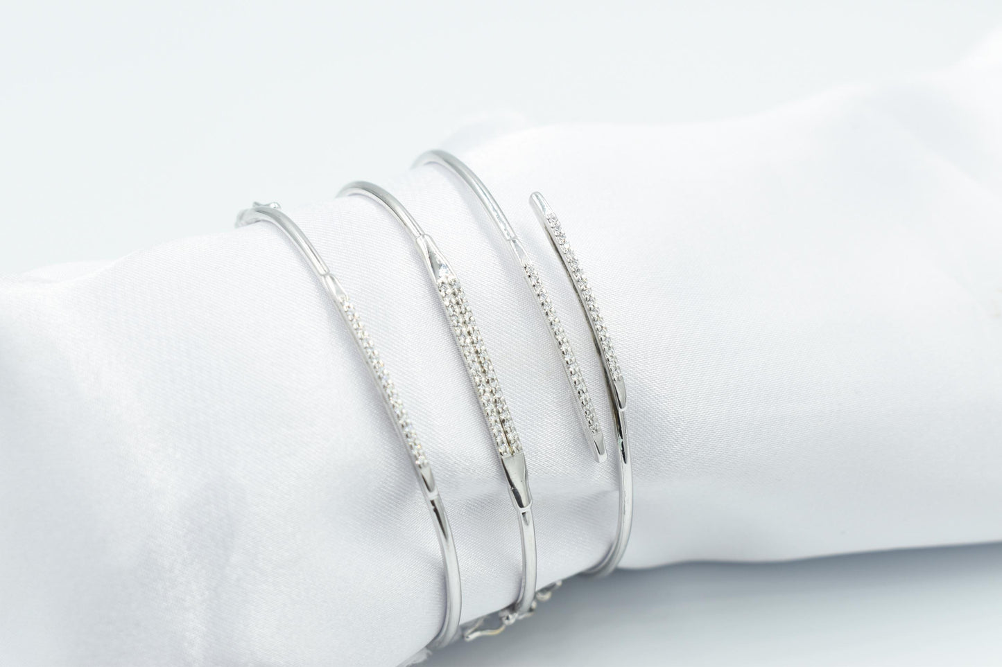 14K Thin White Gold Bangle Bracelet,Plain Gold Bangle,White Gold Bangle,Stacking Bangle Bracelet,Bridal & Engagement Cuff Bracelet