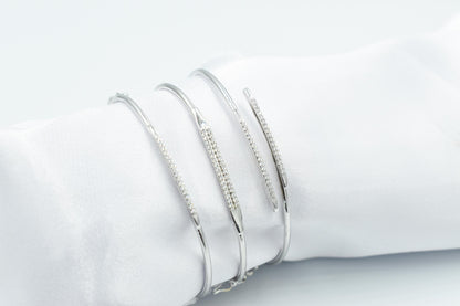 14K Thin White Gold Bangle Bracelet,Plain Gold Bangle,White Gold Bangle,Stacking Bangle Bracelet,Bridal & Engagement Cuff Bracelet