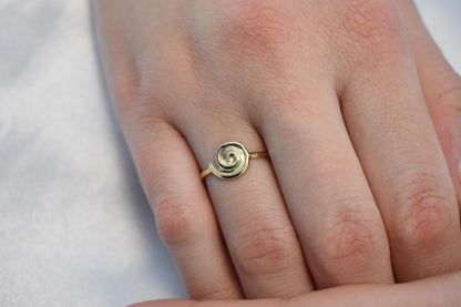 14K Solid Gold Swirl Ring,Gold Spiral Ring,Ancient Greek Jewellery,Stackable Jewellery Ring,Wedding Stacking Ring,Greek Summer Collection
