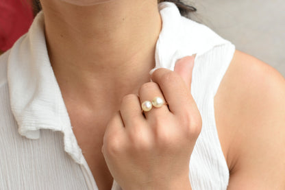 Χειροποίητο Δαχτυλίδι με Φυσικά Μαργαριτάρια Κ14