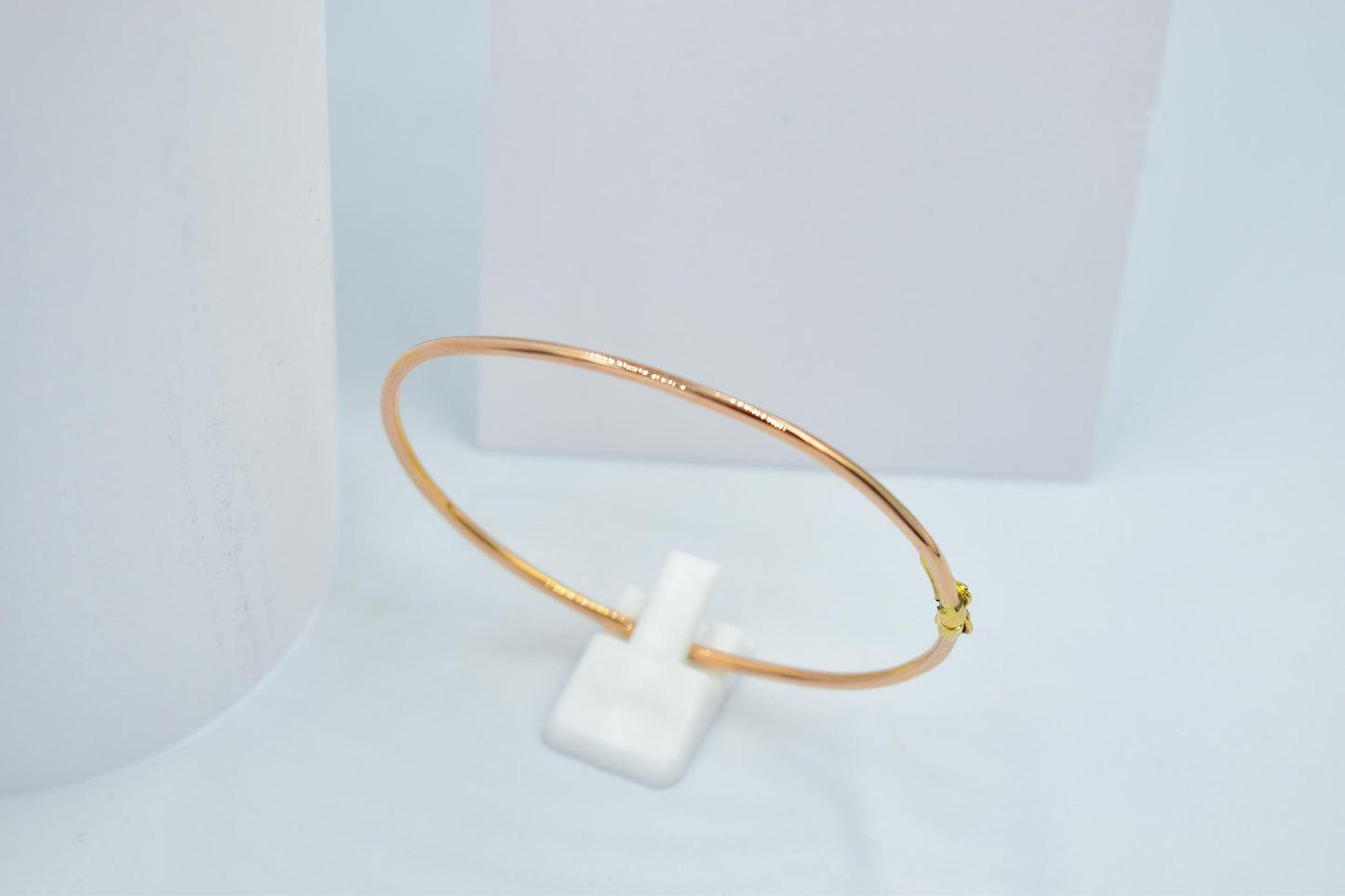 14K Rose Gold Bangle, Solid Gold Thin Bracelet, Elegant Rose Gold Jewellery for Women, Dainty Gold Bangle, Minimalist Real Gold Bracelet