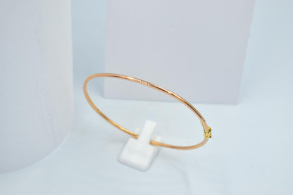 14K Rose Gold Bangle, Solid Gold Thin Bracelet, Elegant Rose Gold Jewellery for Women, Dainty Gold Bangle, Minimalist Real Gold Bracelet