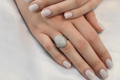 18K Solid White Gold Ring,Engagement Ring,Wedding & Engagement Ring,Statement Ring,Gold Ring,Bridal Jewellery, Gift for Mom and Her