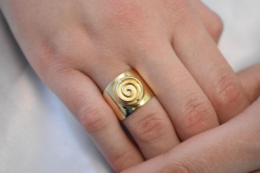 14K Solid Gold Spiral Ring,Gold Swirl Ring,Spiral Gold Ring,Ancient Greek Collection,Gold Band,Wedding Stacking Ring,Minimal Summer Ring