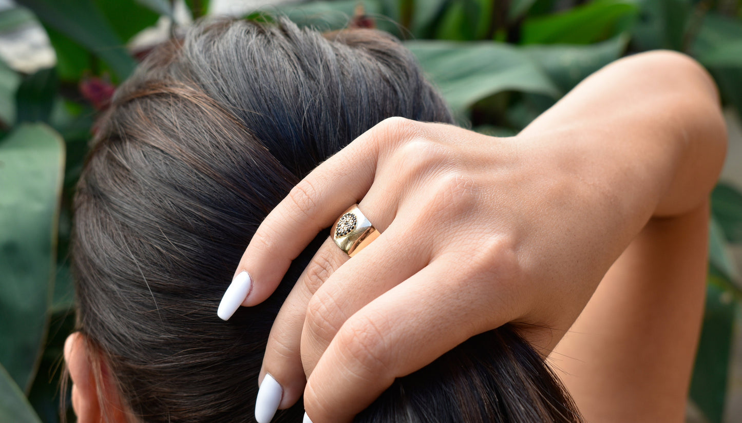 14K Solid Gold Ring,Dainty Gold Ring,Handcrafted Drop Gold Ring,Wedding - Engagement Ring,Rings for Proposal,Stackable Ring,Dome Ring