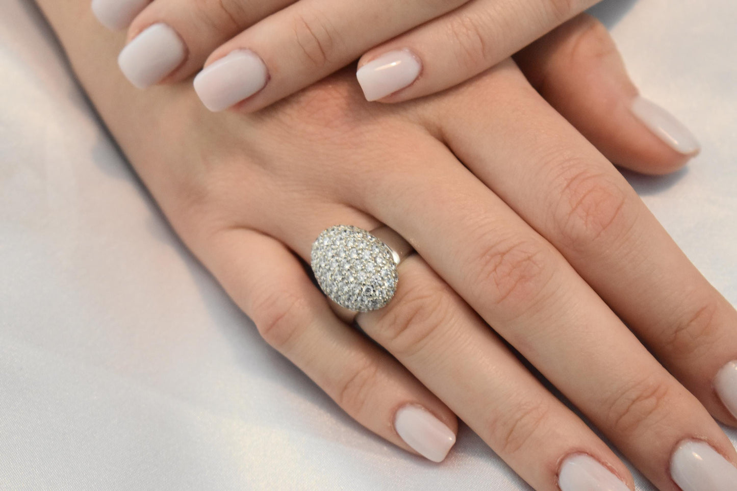 18K Solid White Gold Ring,Engagement Ring,Wedding & Engagement Ring,Statement Ring,Gold Ring,Bridal Jewellery, Gift for Mom and Her