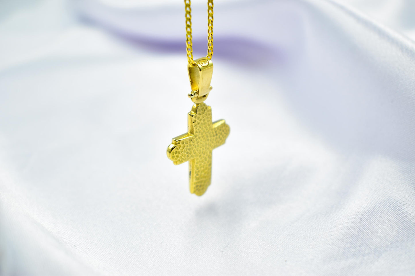 Ανδρικοί Σταυροί 14K Solid Gold Crucifix Cross Pendant – Raised Jesus Figure – Double-Sided – Embossed Back –14K Gold Chain Option–Orthodox Christian Jewelry