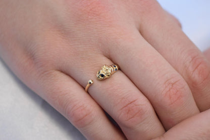 14K Solid Gold Lion Ring,Symbol of Strength,Zodiac Ring,Gold Animal Collection,Gold Band,Women Stacking Ring,Minimalist Ring,Gift for Her