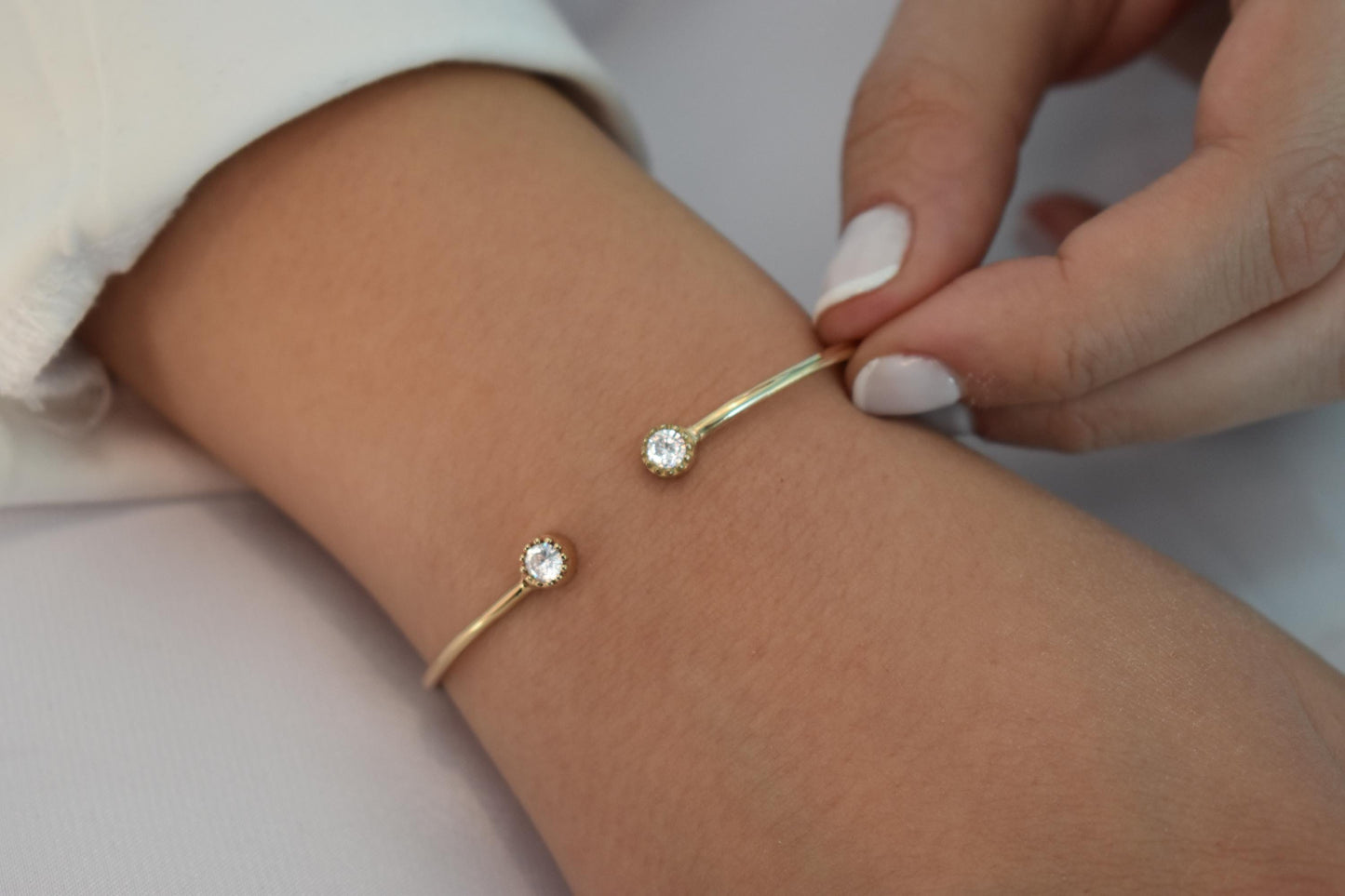 14K Gold Bezel Setting Zirconia Bracelet,Bezel Set,Cuff Bangle Bracelet,Tennis Gold Bracelet,Stackable Bracelet,Bangle Bracelet,Gift for Her