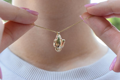 Χρυσό Κολιέ με Κεφάλι Πάνθηρα και Διαμάντια 14Κ
